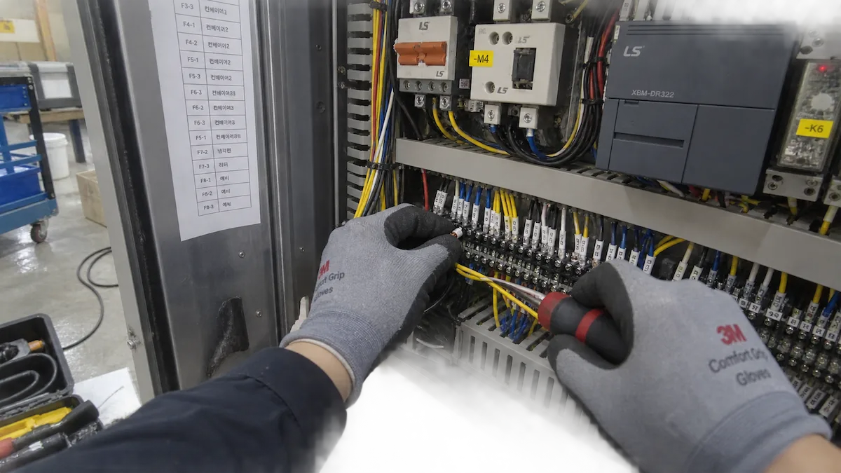 Egocentric electrical panel work with tools cables and skilled industrial manipulation for robotics training data
