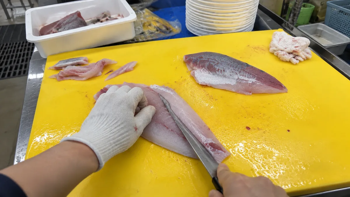 Egocentric seafood processing human demonstration data
