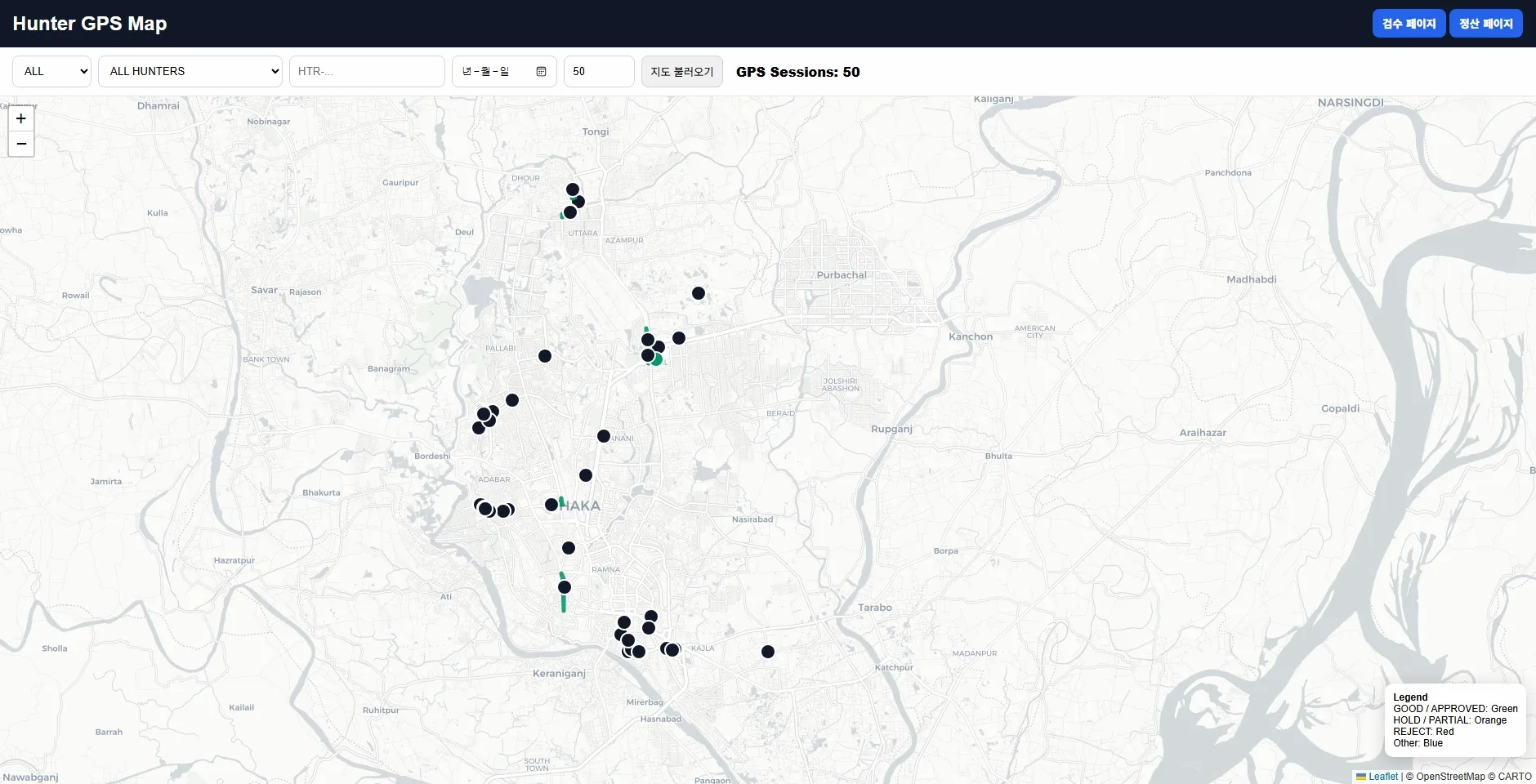 Origin Data Lab internal GPS and route validation dashboard
