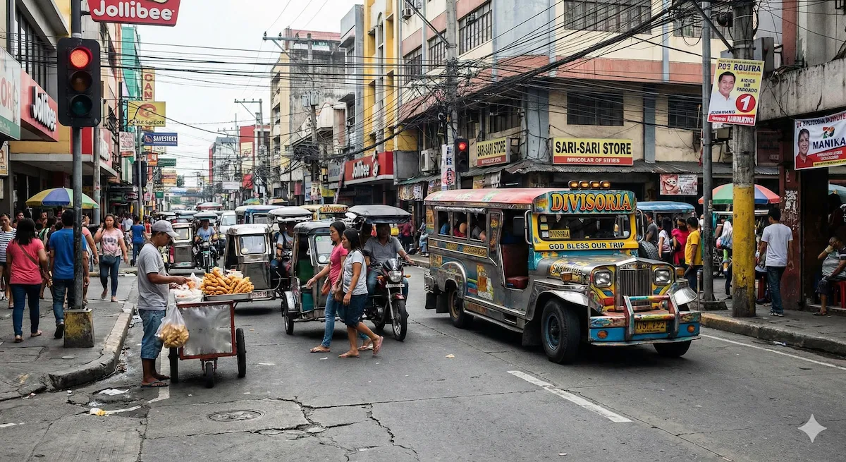 High-entropy urban zone with informal traffic behavior and weak rule enforcement