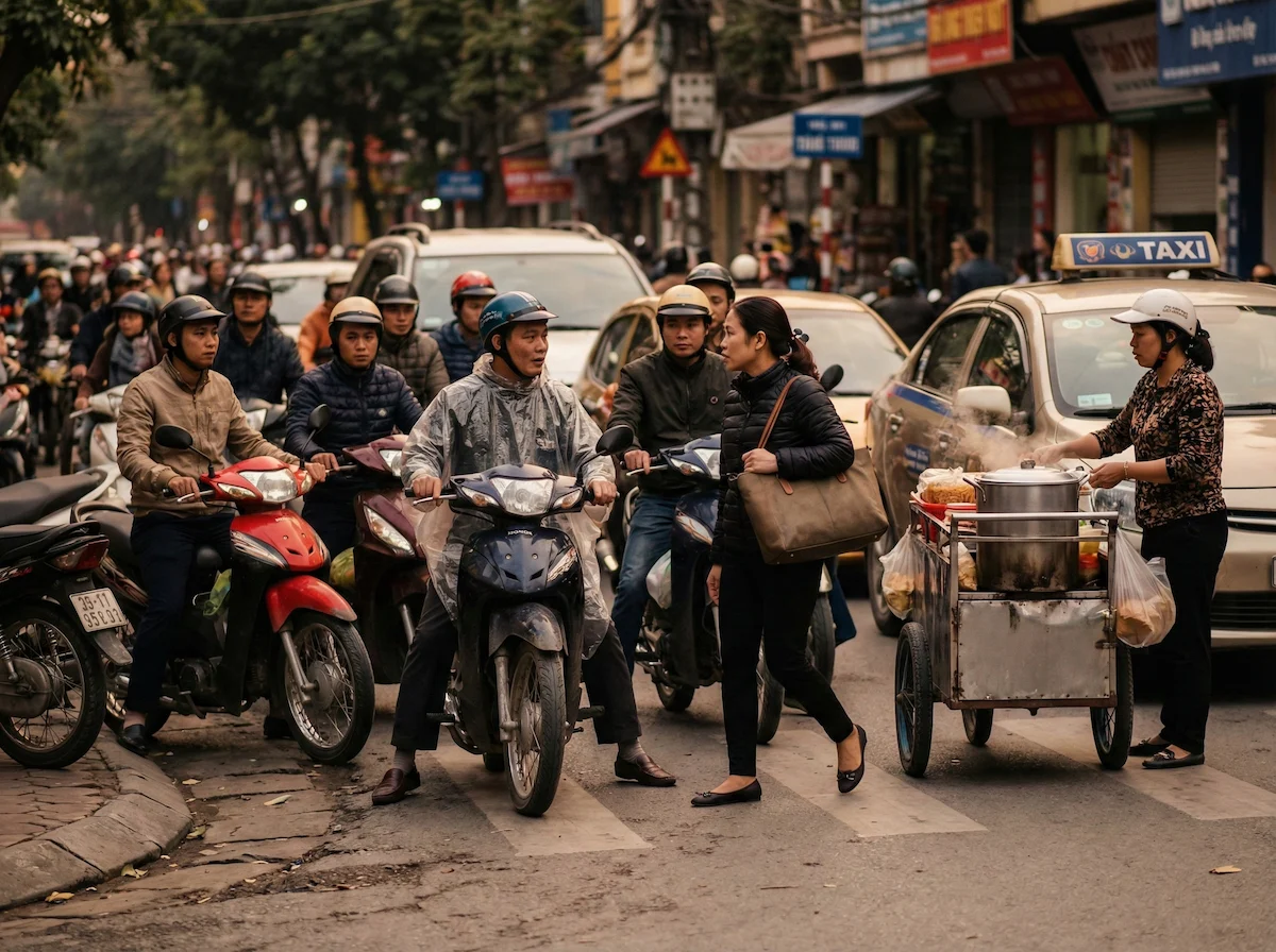 Chaotic urban intersection with mixed traffic flow and unsignalized movement
